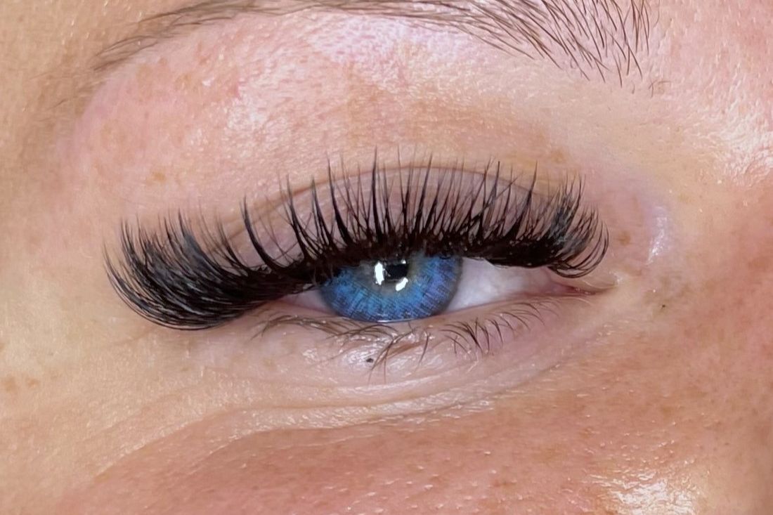 Close up of classic eyelash extensions