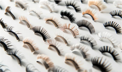 A range of lash styles used to plan a personalized extension set