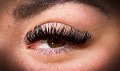 Clean eyelash extensions maintained with proper aftercare